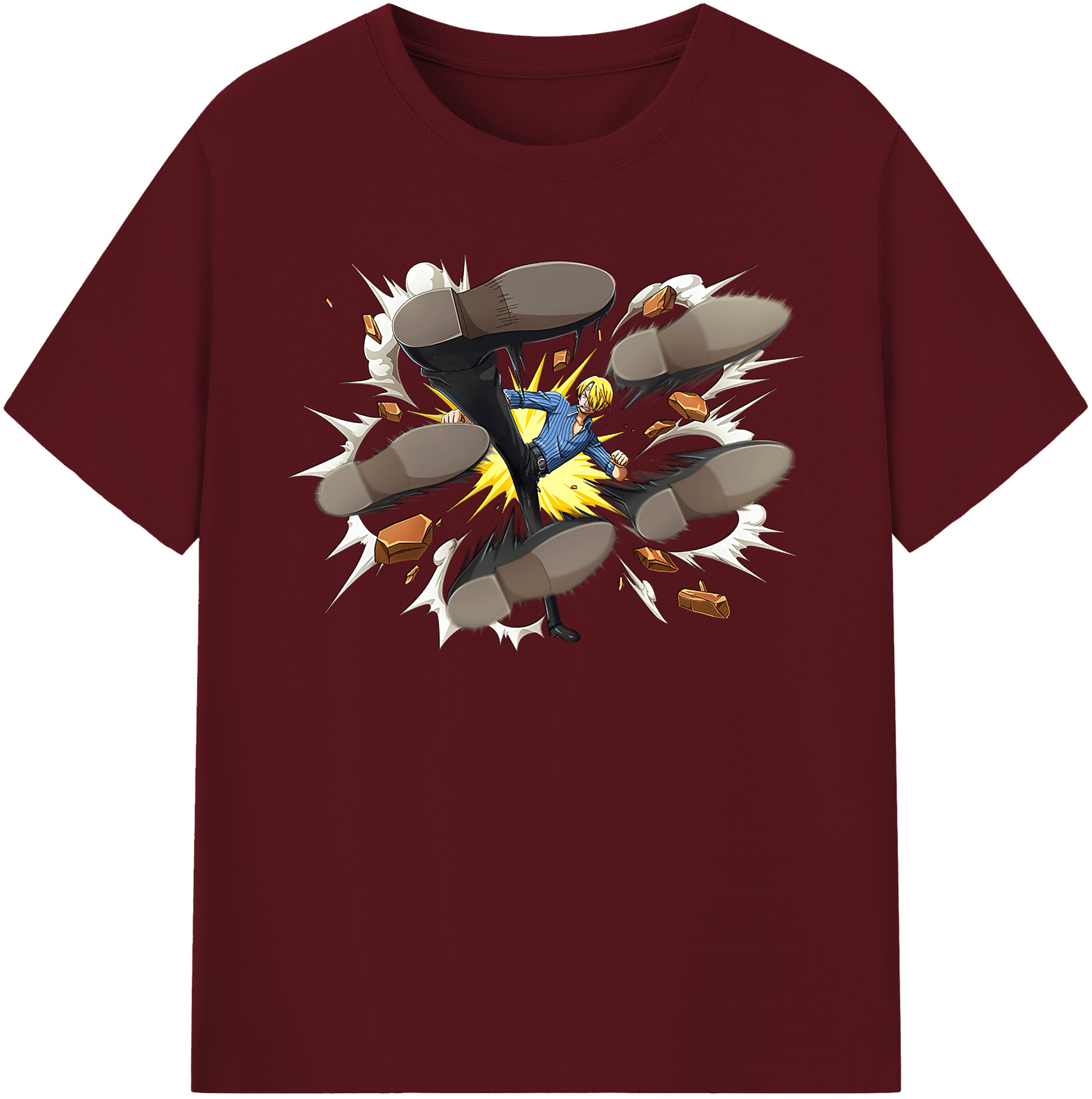 ワンピース サンジ ONE PIECE Sanji 綿100％半袖Tシャツ（フロントプリント）